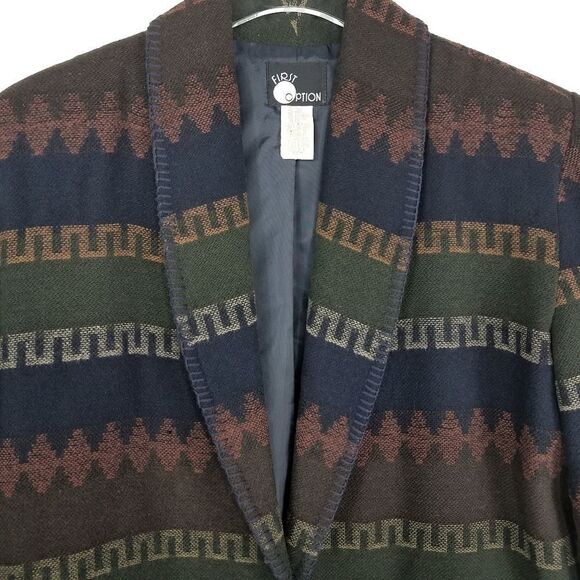 Vintage First Option Southwest Wool Blend Blazer - Picture 2 of 11